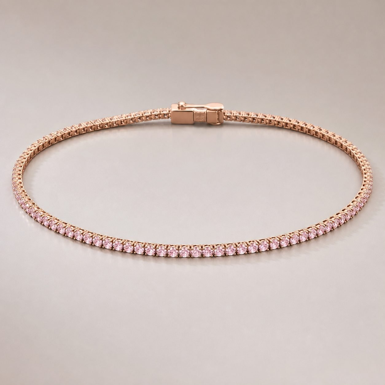 Wholesale Pink Moissanite Tennis Choker Necklace Rose Gold Tone 925 Sterling Silver Women Jewelry - P099 product image 1