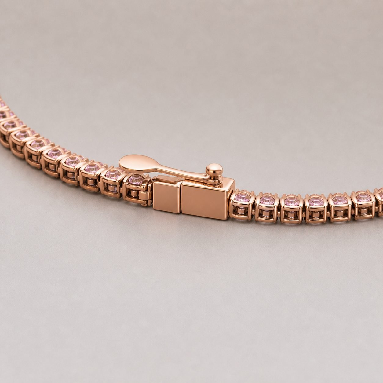 Wholesale Pink Moissanite Tennis Choker Necklace Rose Gold Tone 925 Sterling Silver Women Jewelry view 4
