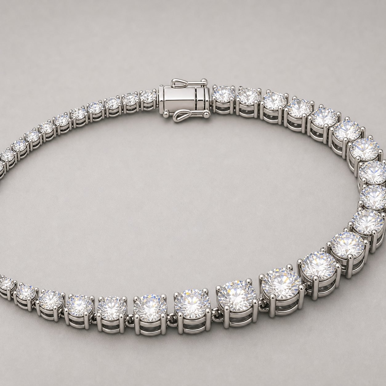 Wholesale Graduated Round Moissanite Riviera Necklace 925 Sterling Silver Bridal Fine Jewelry view 4